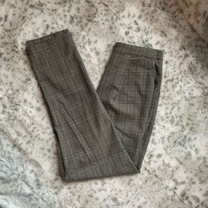 High Rise Cropped Plaid Pant
